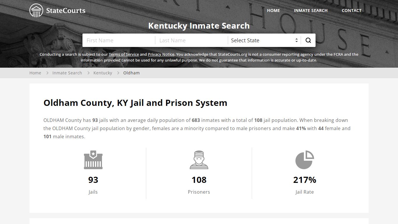 Oldham County, KY Inmate Search - StateCourts